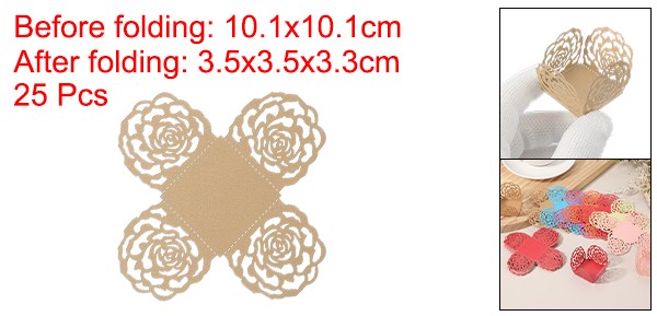 25PCS Truffle Wrapper 4 Inch Square Cupcake Liner Baking Paper Light Gold gallery