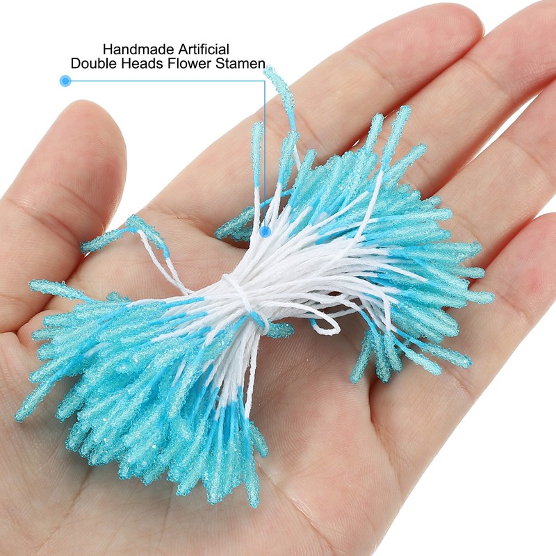 270 Pcs 1mm Double Heads Flower Stamen Artificial Flower Pistil Blue gallery