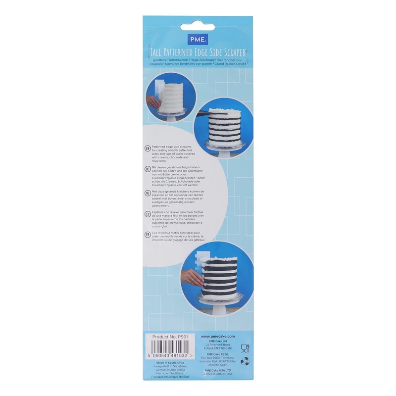 Tall Patterned Edge Side Scraper for Cake Decorating-Stripes Acrylic 10, Tran... gallery