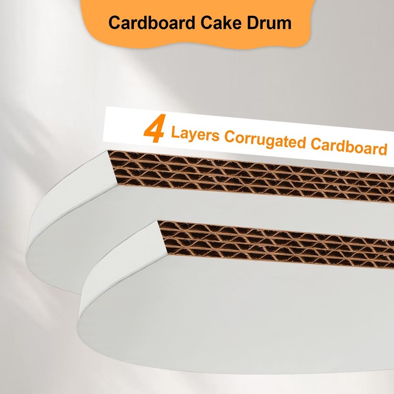 12 PCS Cake Drum 14 Inch Round 1/2 Inch Thick Board White Cardboard Base gallery