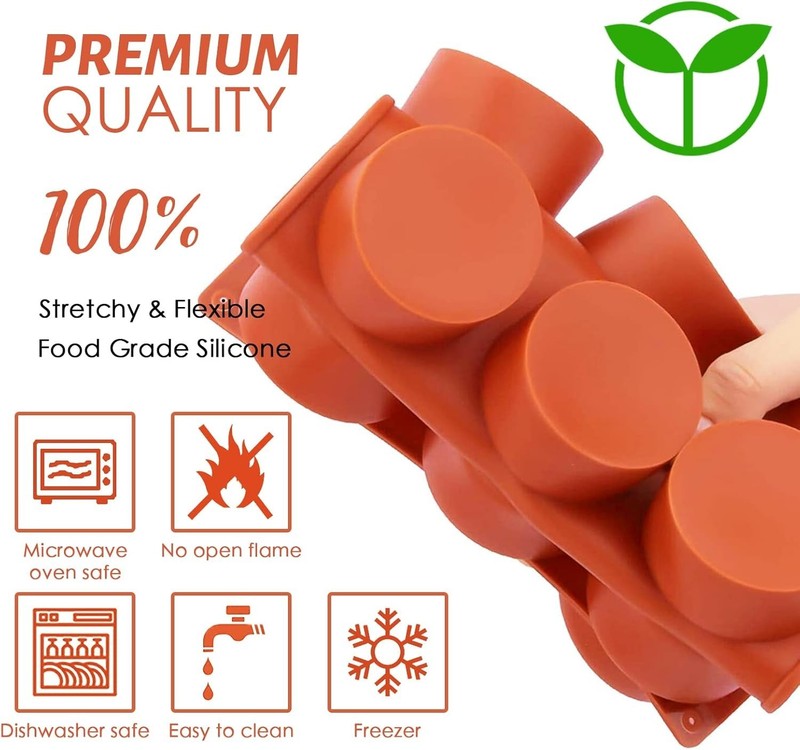 2 Pack Round 12 Cavity Silicone Cookie Molds for Cakes and Desserts, BPA-Free gallery