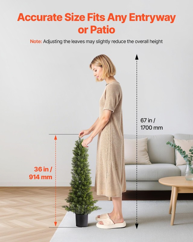 Vevor Artificial Cedar Topiary Trees 36 Inch 2 Set Faux Pine Shrubs Plants Fake gallery
