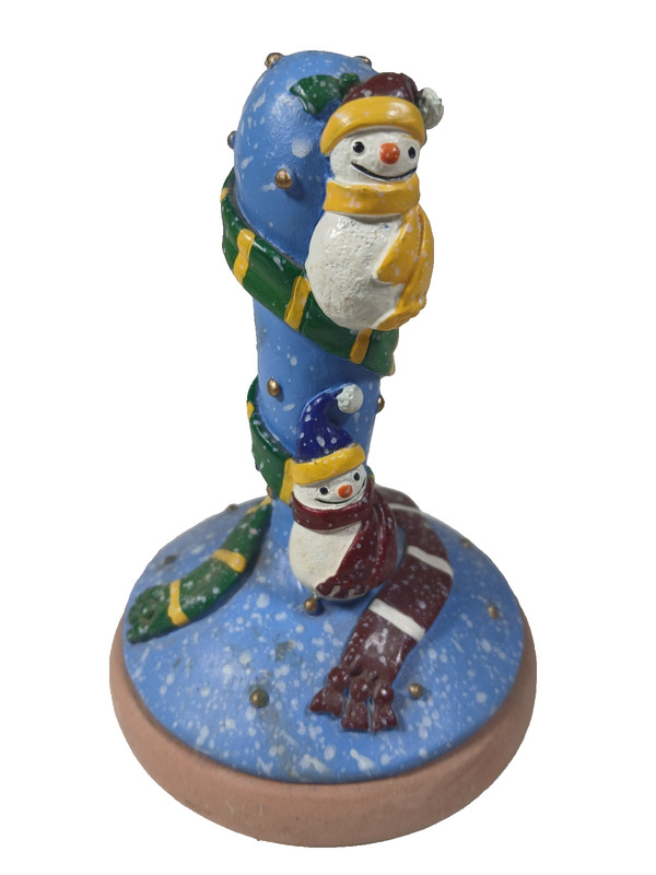 Vtg Shaker Hearth Cookie Press Snowman Hat Scarf Christmas Holiday Baking 5″