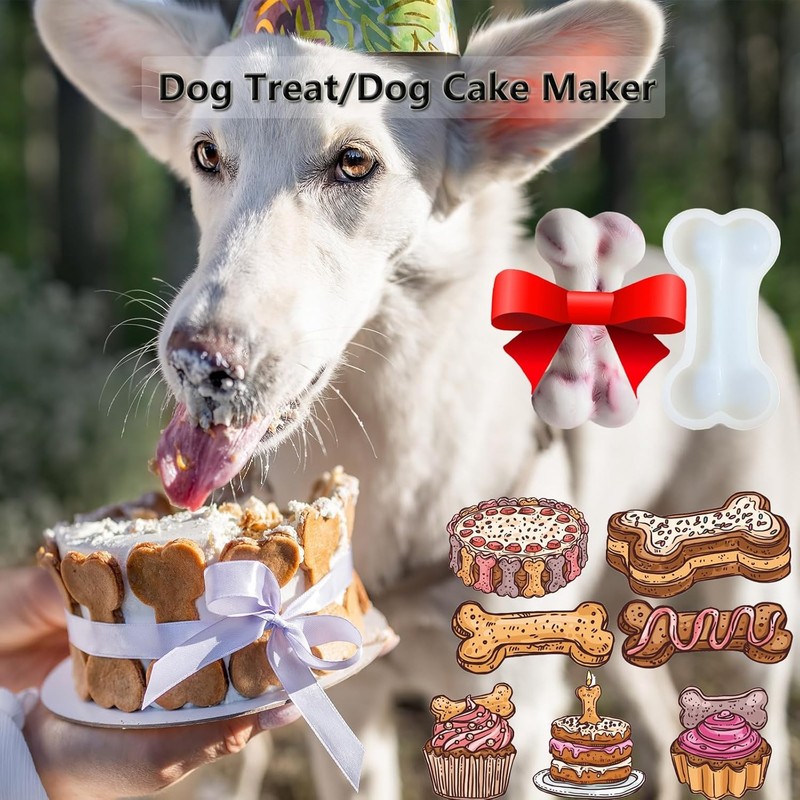 Big Bone Shape Dog Treat Molds 2 Pack, DIY Flavors for All Size Dogs. Food Safe gallery