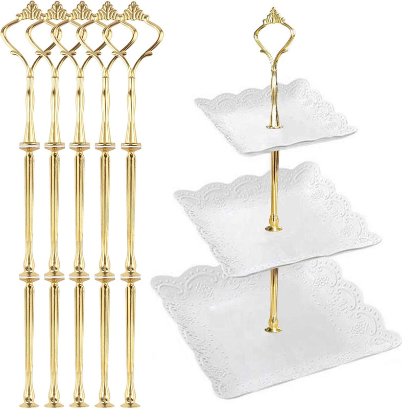 3 Tier Tiered Tray Hardware Kits Fruit Cake Plate Handle Fitting Hardware Rod De