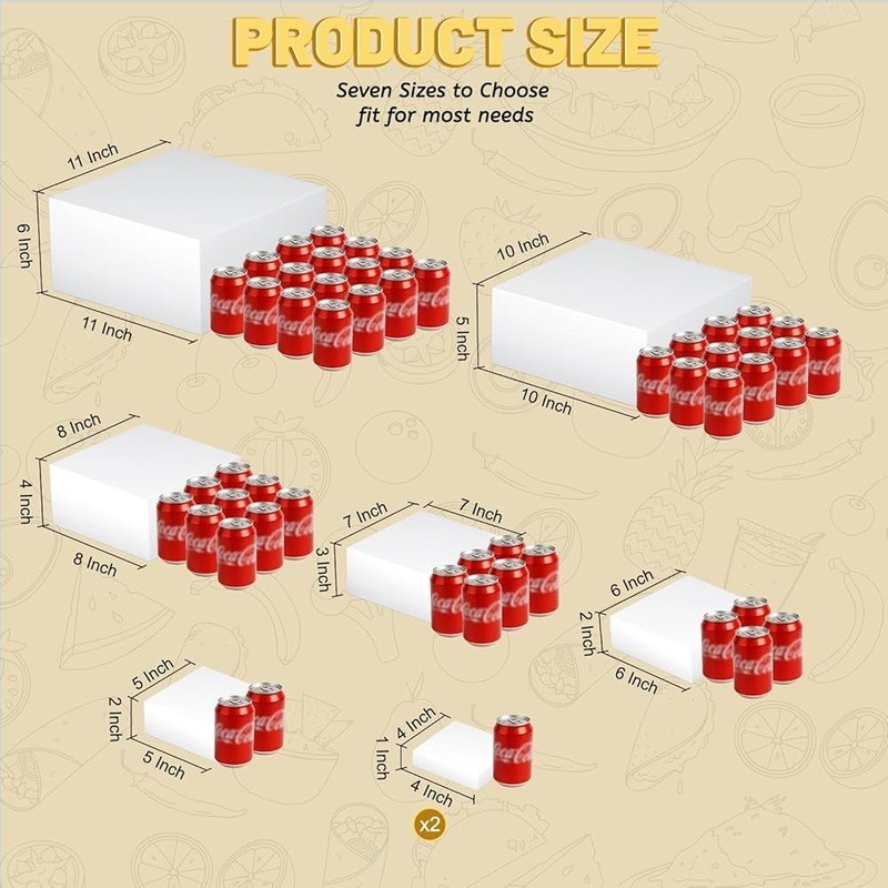 Acrylic Display Riser Set 8 Stands Buffet Organizer Multi Level Food Holder New gallery