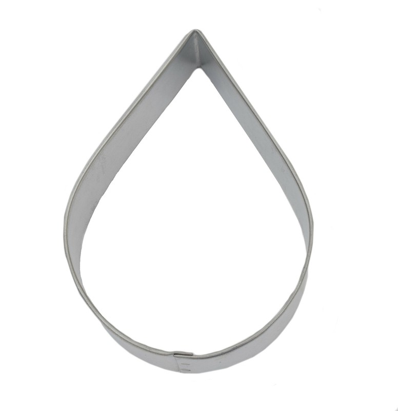 3.5" Tear Rain Water Drop Leaf Ear Shaped Cookie Cutter Tin Steel Nature Spring gallery