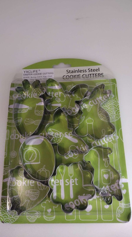 Spring Easter Cookie Cutters-Egg Carrot Bunny Bunny Face Flower Chicken 8Pcs NIP