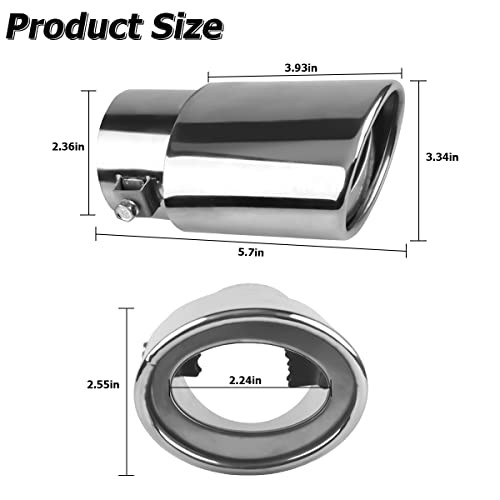 Stainless Steel Car Exhaust Tip, 2.5" to 3.3" Universal Car Silver/A Style gallery