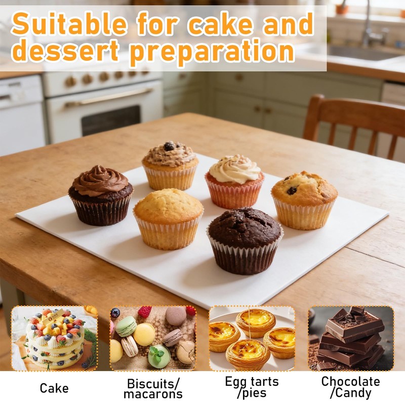 12 Pcs Half Sheet Cake Board Rectangle, 1/4 Inch Thick Foil Corrugated Plate ... gallery
