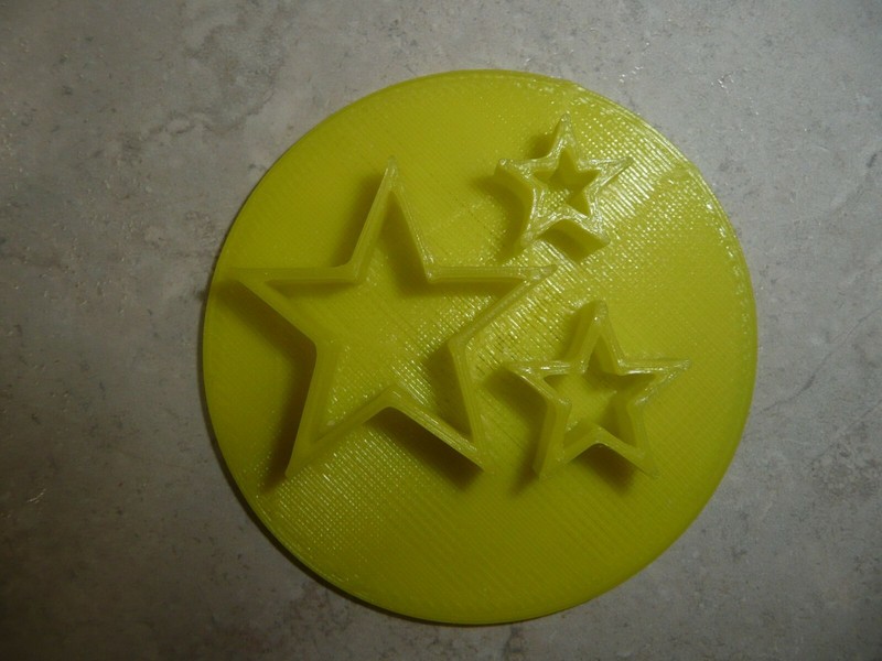 3 STARS OUTLINE DESIGN IMPRESSION CELEBRATION COOKIE STAMP EMBOSSER USA PR4281 gallery