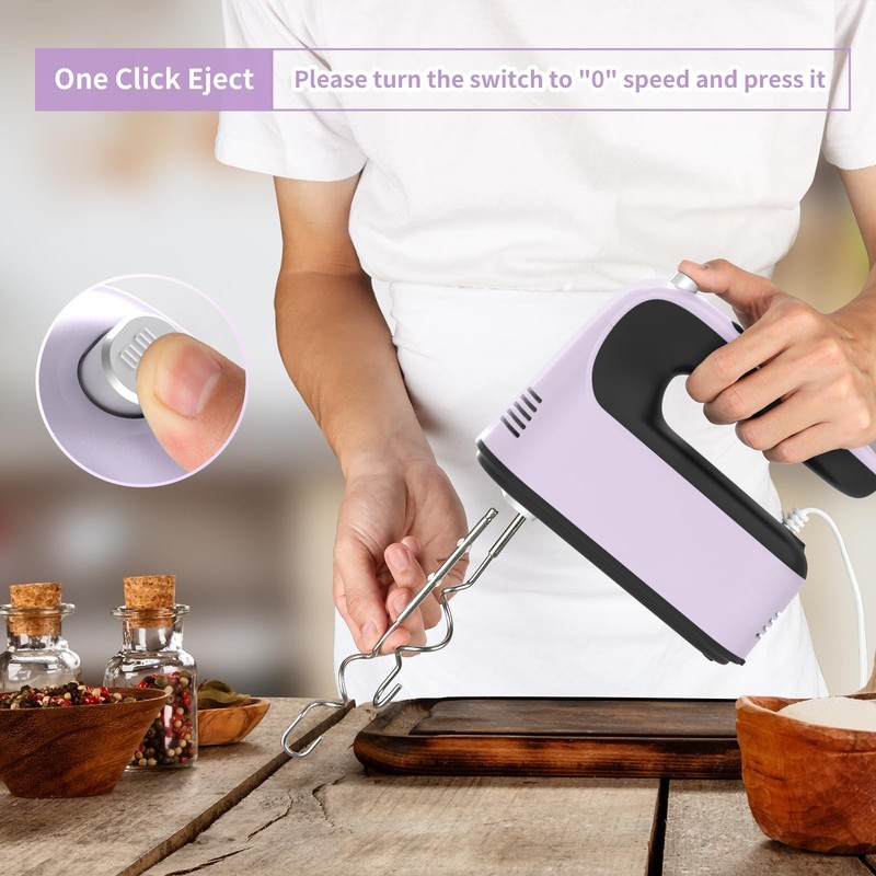 9-Speed Digital Hand Mixer Electric, 400W Powerful DC Motor, Hand Mixer Elect... gallery