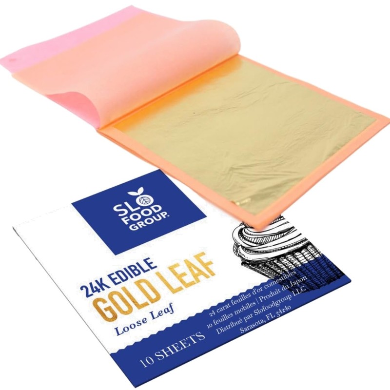 Elegant 24 Karat Edible Gold Leaf – 10 Sheets for Desserts & Artistic Crafts