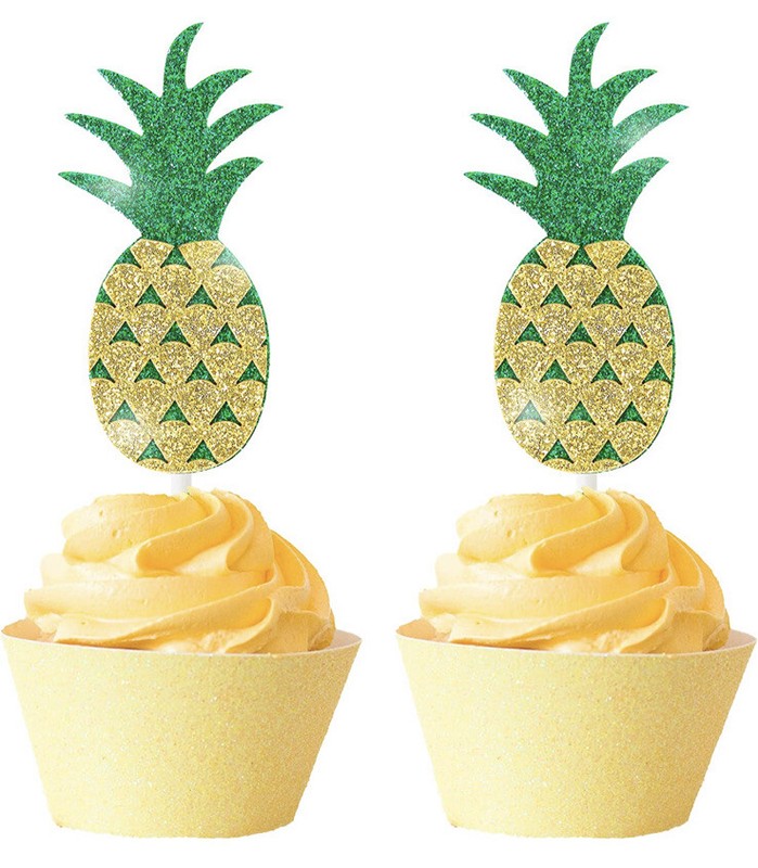 Party Like a Pineapple Cake Topper Cupcake Pineapple Decorations Glitter Set 25 gallery