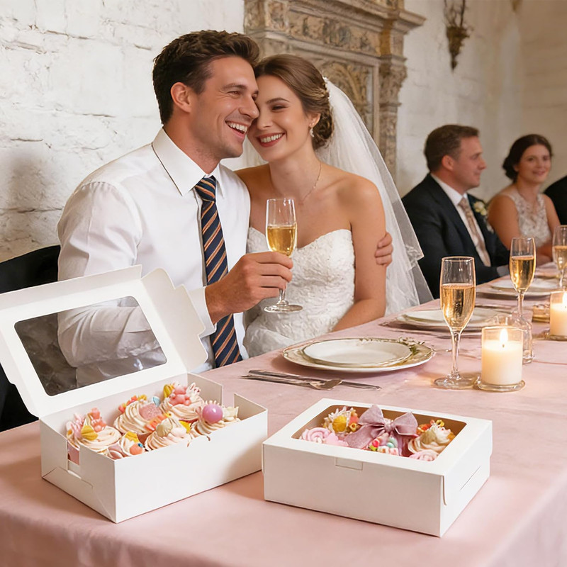 6 Count White Cupcake Boxes with Window - 36 Total Capacity Cupcake Carrier Sets gallery