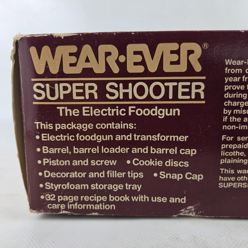 Wear-Ever Super Shooter Electric Cookie Pastry Press Gun In Box 70123 Working gallery