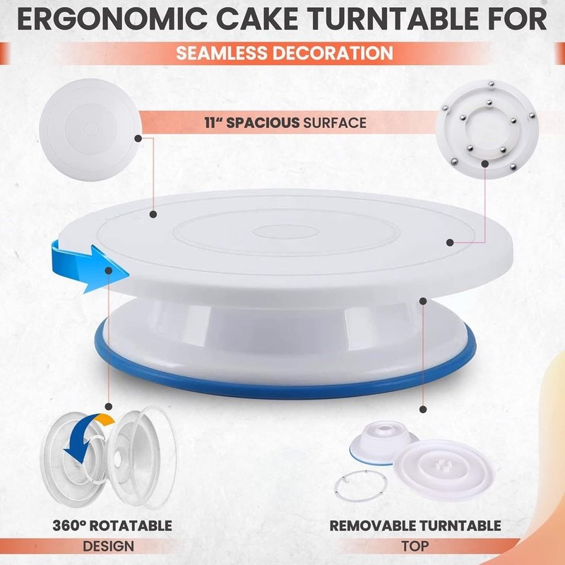 Cake Decorating Tools Supplies Kit - 82Pcs Baking Accessories with Turntable ... gallery