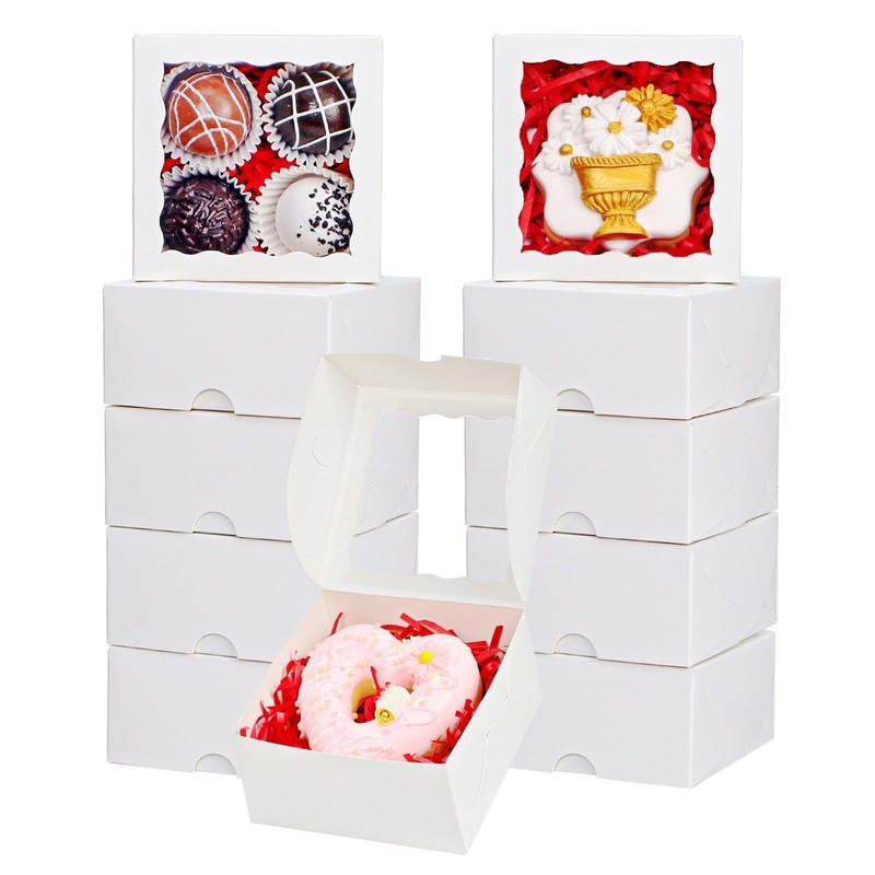 40 Pack Bakery Boxes for Mini Bundt, Cake,Pie, Cinnamon Roll Treat,4x4x2 Inch...