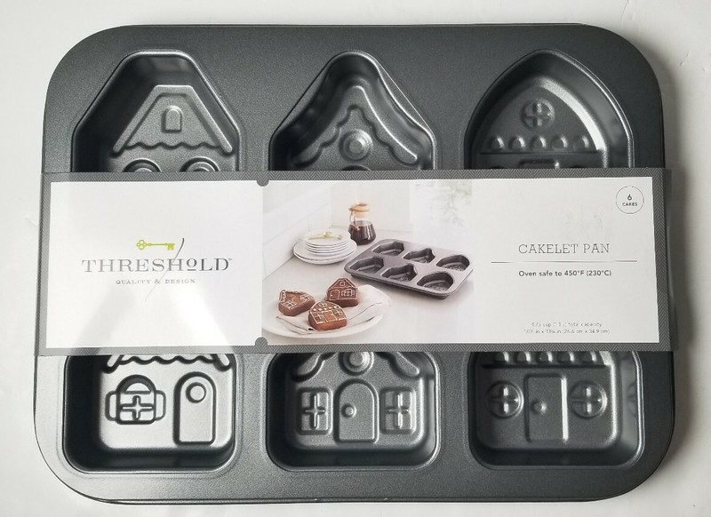 Threshold Quality & Design Metal Gingerbread House Cakelet Bake Pan 13.7″x10.5″