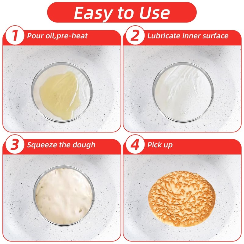 JIEYAO 20 Pack 4 Inch English Muffin Rings, Stainless Steel Cookie Rings | wi... gallery