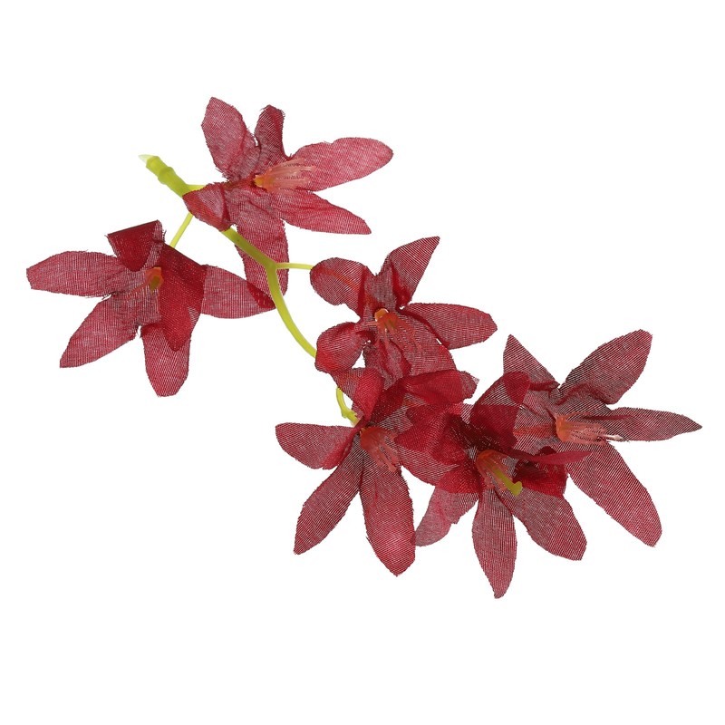 24Pcs 7" Artificial Orchid Flower Floating Candles Simulation Flower Burgundy gallery