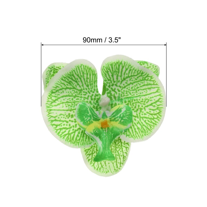 3.5" Artificial Orchid Flower Heads, 40pcs for Floral Decoration, Green gallery