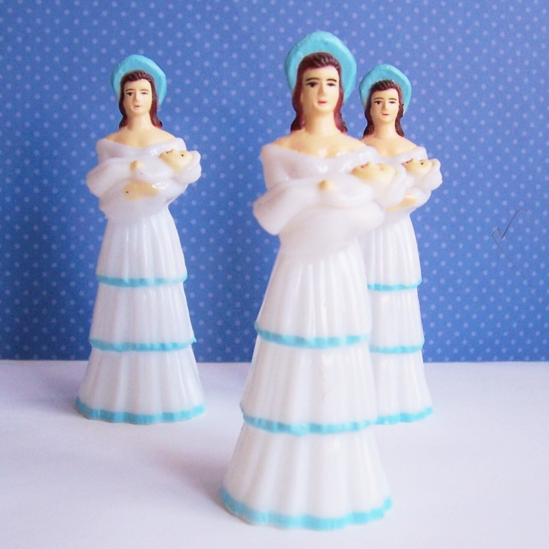 12 Vintage Mother Holding Baby Cake Topper Figurine Plastic gallery