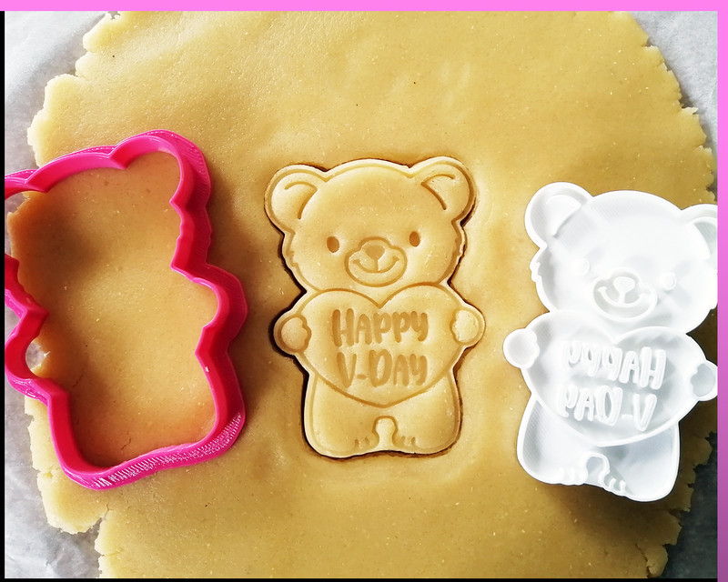 Teddy Bear Cookie Cutter, Valentine's Day Heart, Baking Supplies Fondant Tool gallery