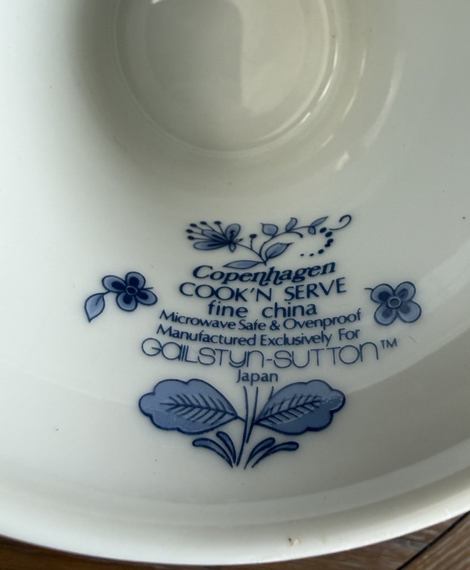 Copenhagen Cook'n Serve For Golstyn Sutton Cake Stand 10 1/4" Blue/White Florals gallery