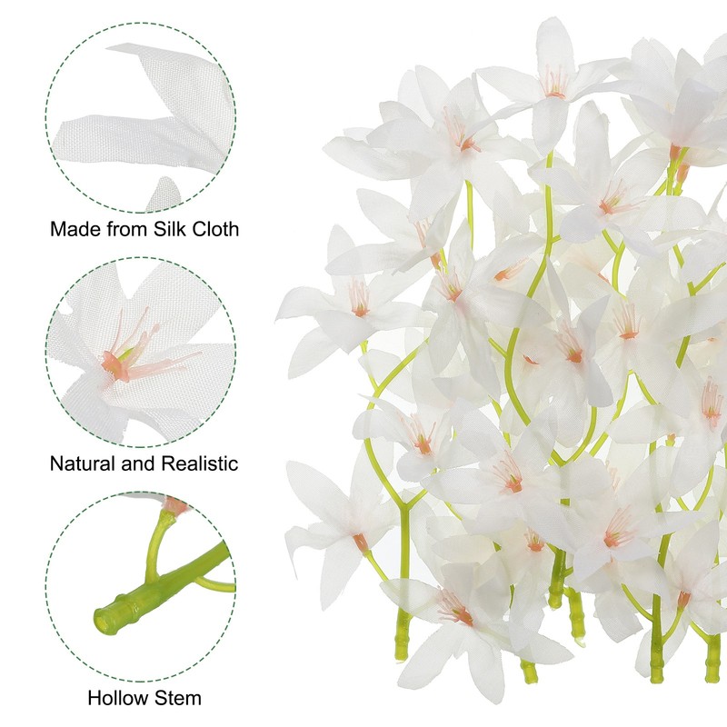 16Pcs 7" Artificial Orchid Flower Floating Candles Simulation Flower White gallery
