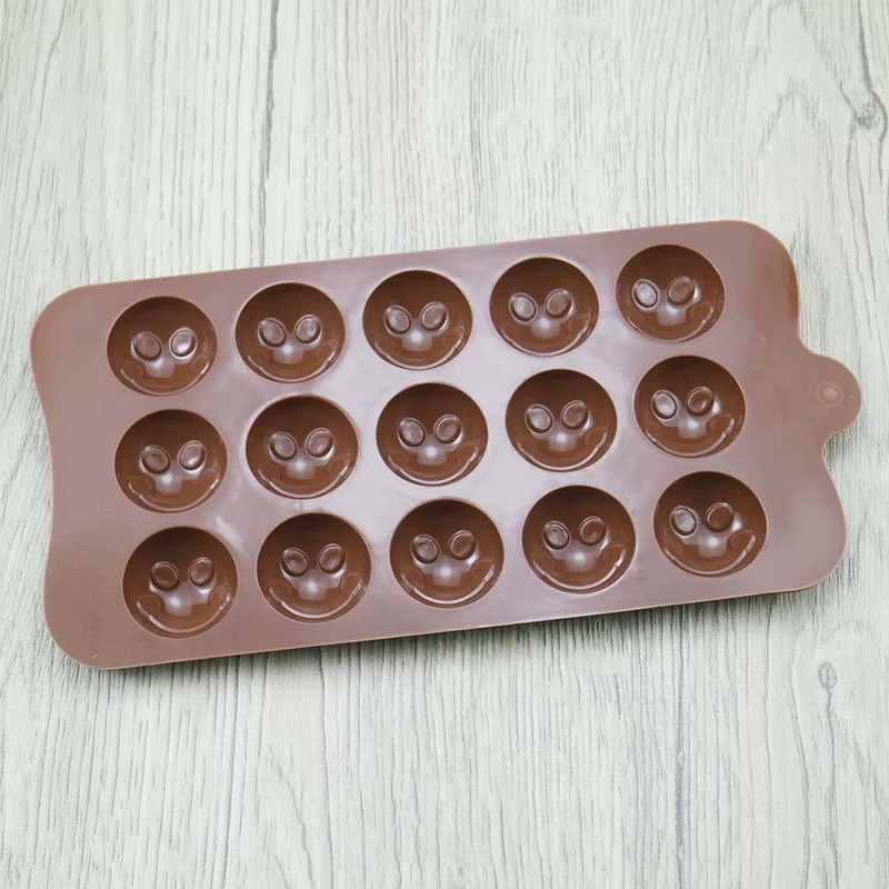 2 Pack Smiley Face Silicone Mold Chocolate Cake Candy Baking Mould gallery