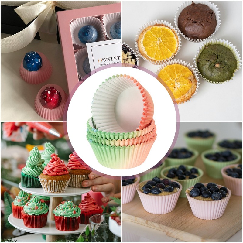 200 Count Cupcake Liners Cupcake Cups Standard Size, Red Green Gradient gallery