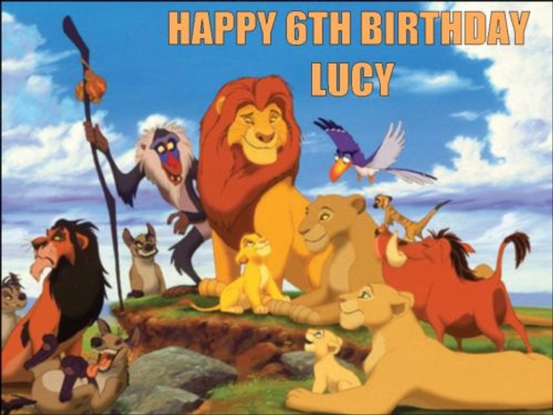 A4 LION KING EDIBLE ICING BIRTHDAY CAKE TOPPER