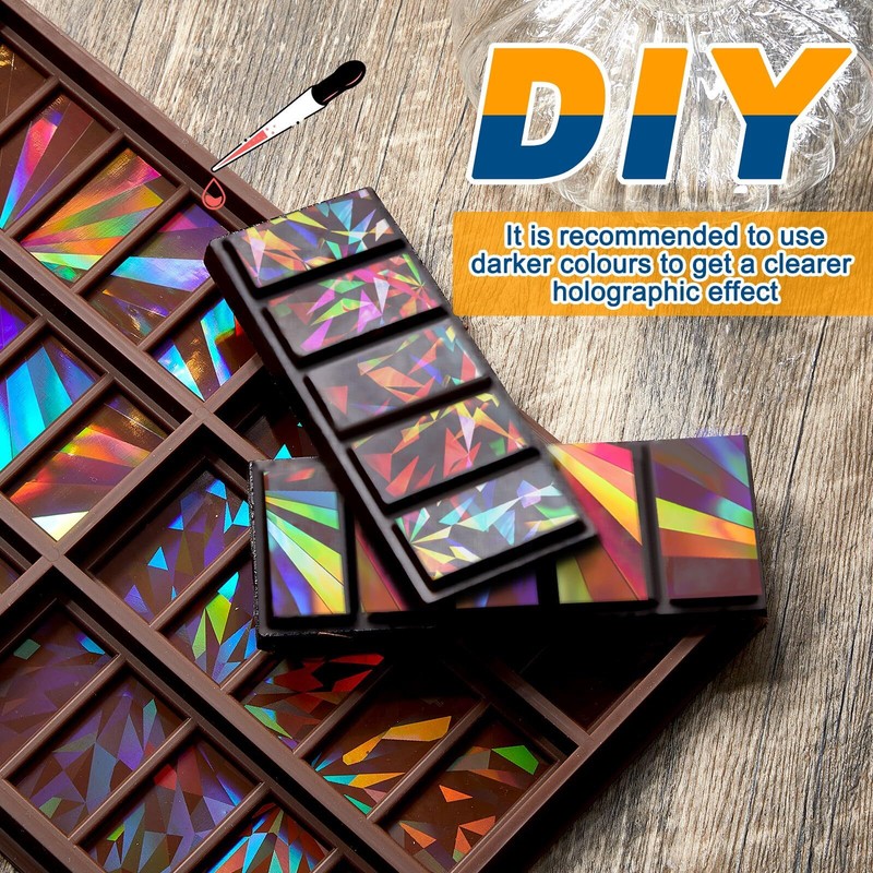 Holographic Chocolate Molds Resin Silicone Chocolate Bar Deep Thick Molds for Re gallery