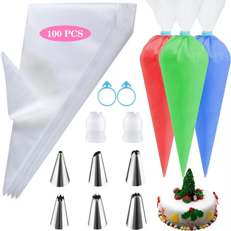 Piping Bags and Tips Set Cake DIY Decorating Kit with Stainless Steel Nozzle Reu gallery