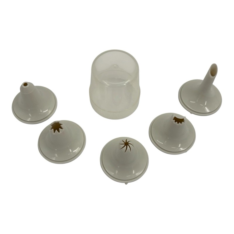 Pampered Chef Easy Accent Decorator Replacement Tips Nozzles Only Set of 5 + Cap