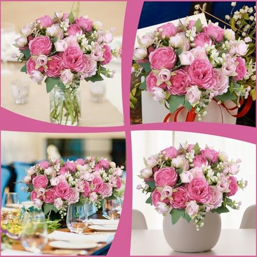 Peonies Artificial Flowers Bulk, Blush Pink Silk 6 Pcs Blush, Light Pink gallery