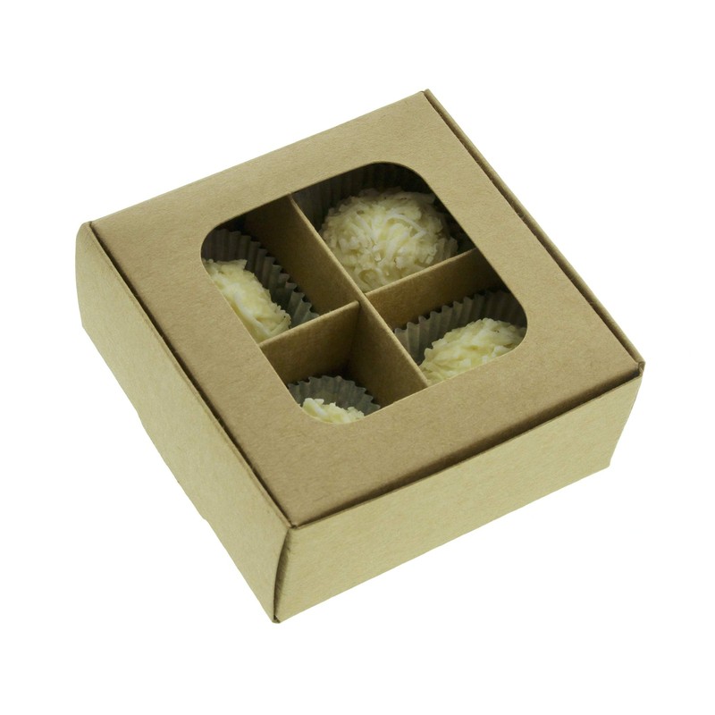 Treat Boxes 20 PCS 3.5×3.5×1.6 In Bakery Box Window Divider Candy Cupcake