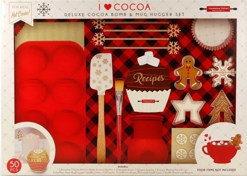 Deluxe Cocoa Bomb & Mug Hugger Set – 50 Piece Set (Food Items Not Included)