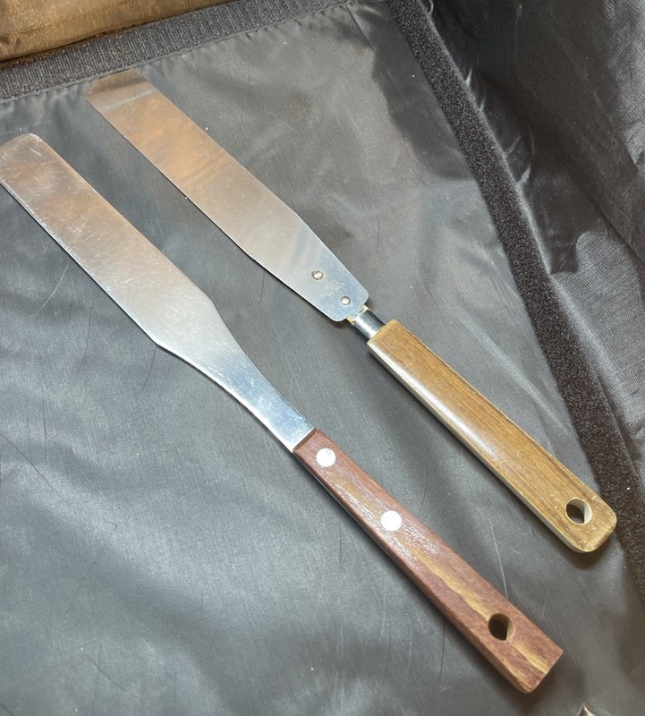 Vintage Stainless Steel Cake Decorating Icing Spreader Flat Set 2 Japan 13″