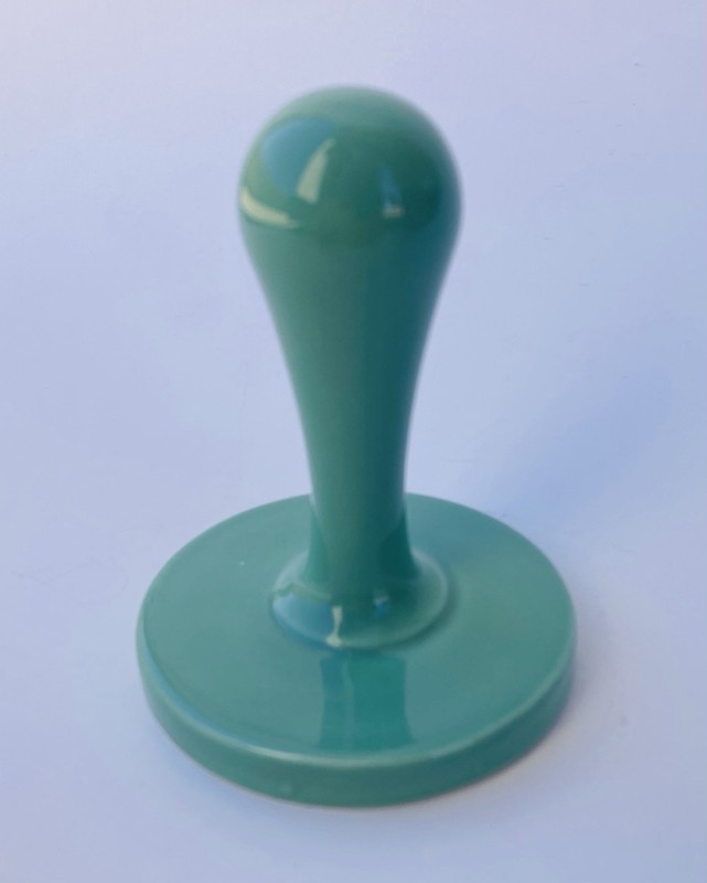 “HOME MADE” Cookie Press Glazed Mint Green Ceramic 3” Wide with Handle gallery