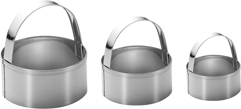 Stainless Steel Circle Cookie Cutter Set 3 Pieces 2.2 To 3.2 Inch Baking Tool gallery