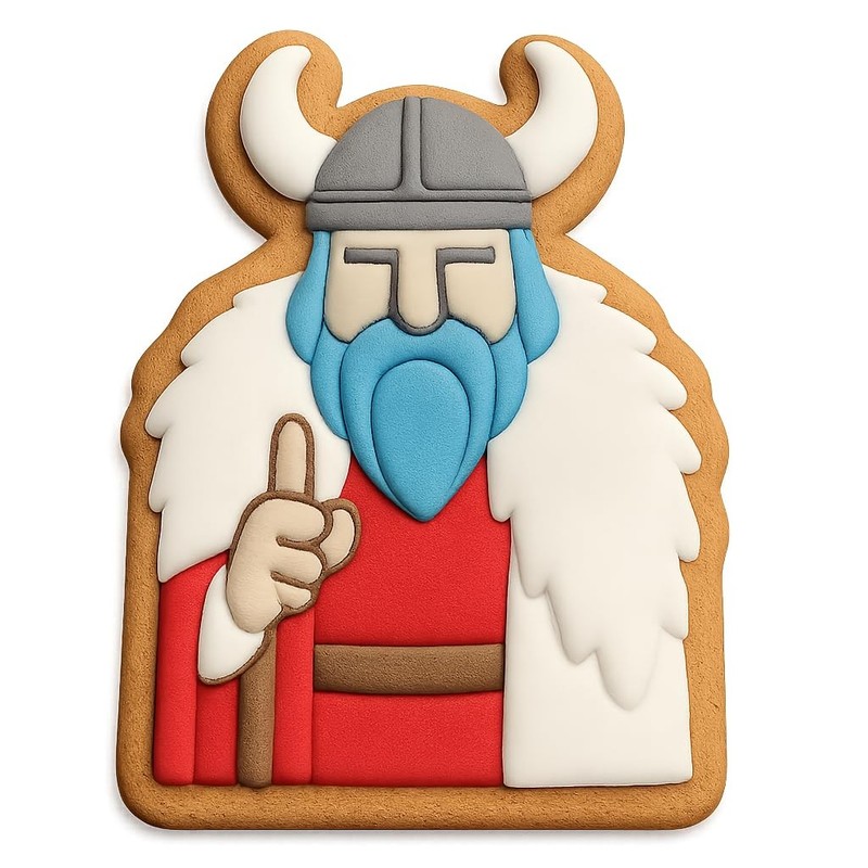 Viking in Fur Cloak Cookie Cutter & Stamp, Fondant & Clay Cutter - 3x4" gallery