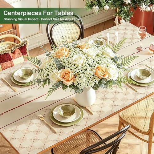 156PCS Mixed Eucalyptus Stems with Baby's Breath Greenery & Silk Roses | gallery