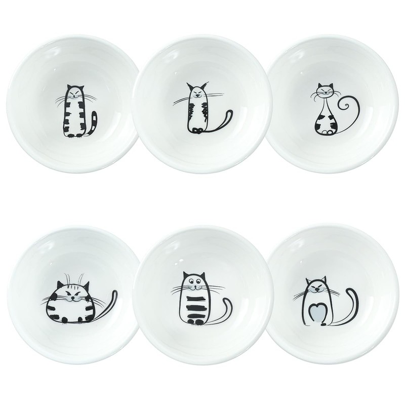 SOCOSY Super Cute Cat Ceramic Sauce Dish/Seasoning Small, Cat-Round