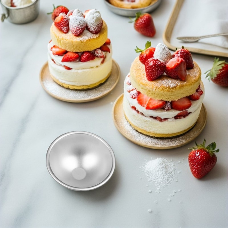 10Pcs Dome Cake Mold Aluminum Nonstick Half Sphere Pan for Mousse Jelly Desserts gallery