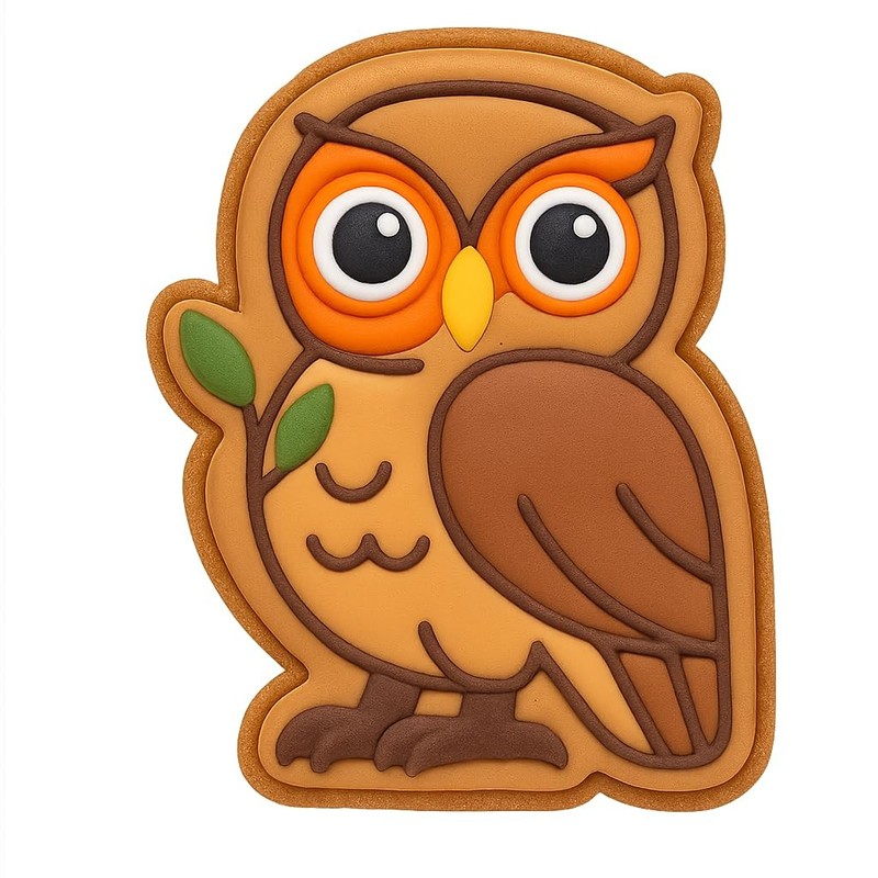 Athena Owl Cookie Cutter – 4×3.1″ Kitchen Baking Premium Design Fun