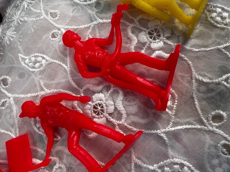 Vintage Plastic Cake Toppers Toys Basketball Players Gas Station Workers gallery