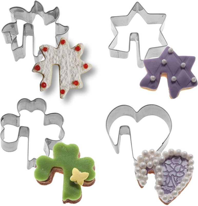 Westmark Cookie Cutters, Set Of 4, Various Shapes, Stainless Steel, Christmas Th gallery