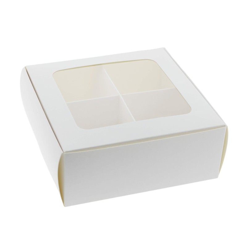 24-Pack Small Cookie Boxes for Packaging with Window and Dividers6x6x2.4 Inch... gallery